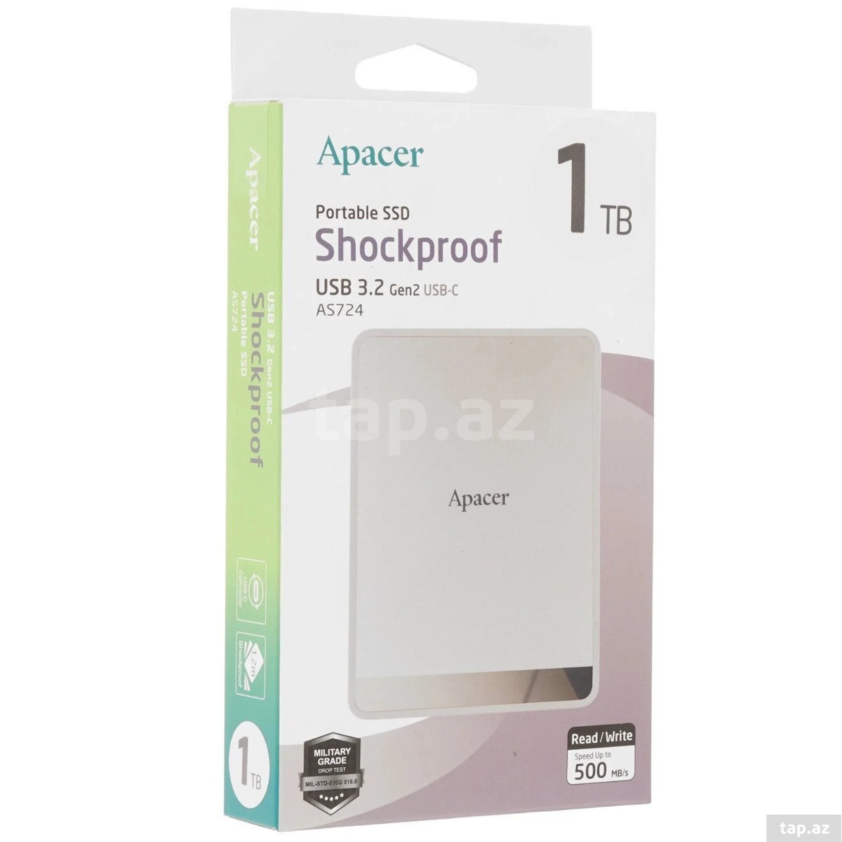 Apacer AS724 1TB USB 3.2 Gen 2 Cream portable SSD — 1
