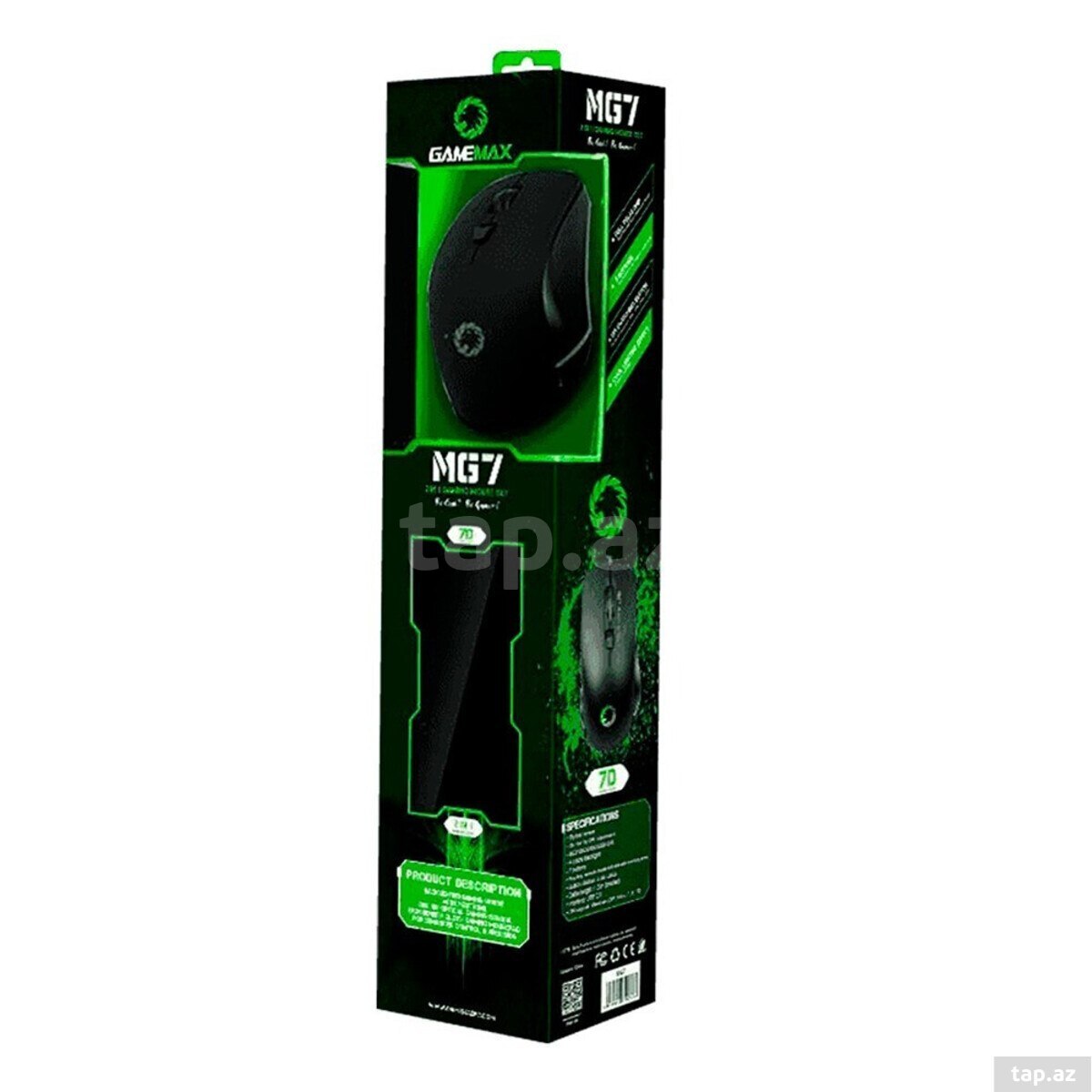 GAMEMAX MG7 Optical USB Gaming Mouse + Mousepad — 1