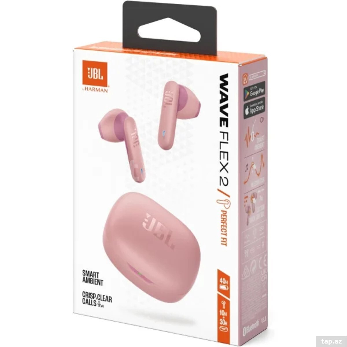JBL Wave Flex 2 Pink, White simsiz qulaqcığı — 1