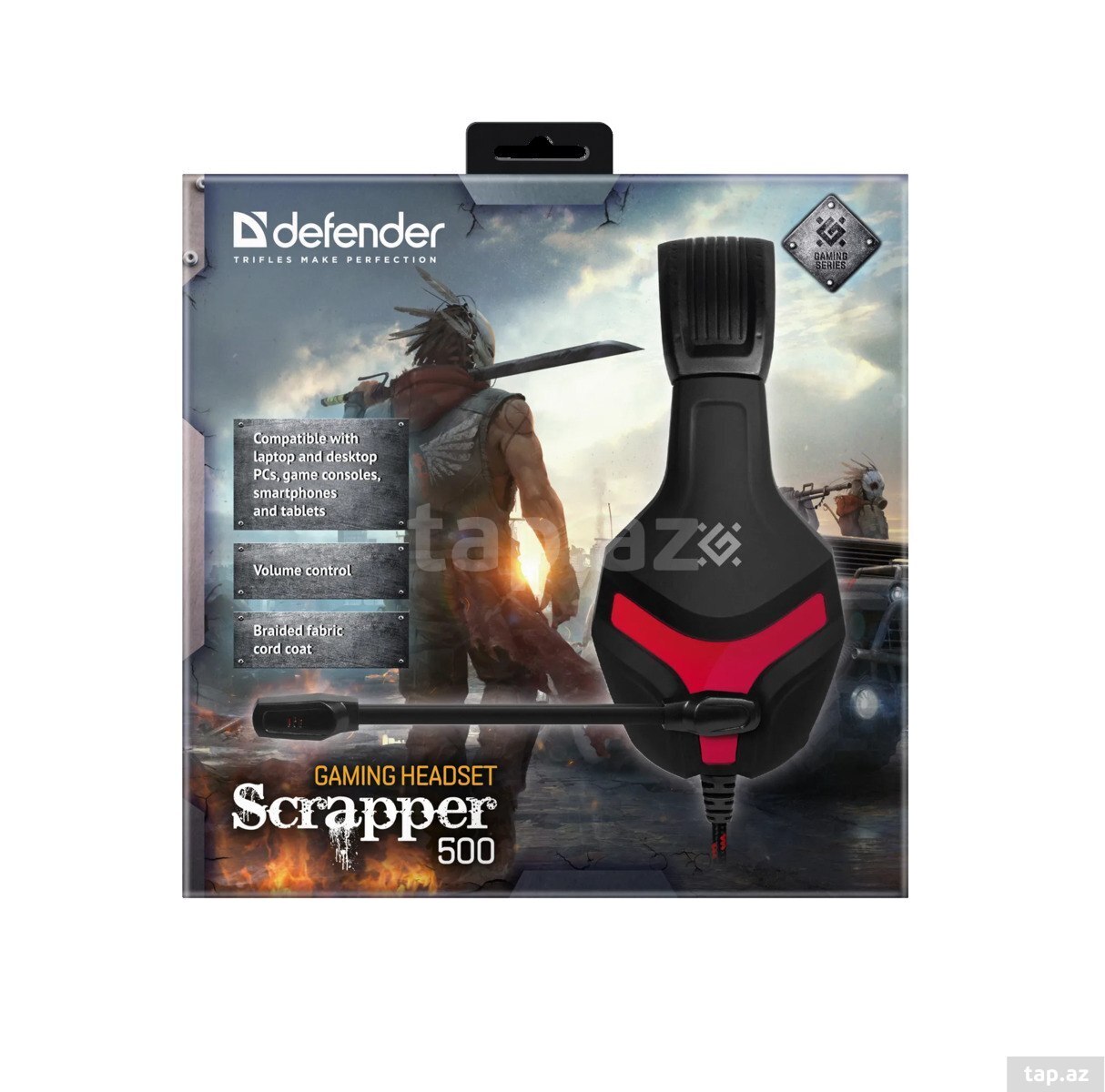 Defender Scrapper 500 Gaming headset, black+red, cable 2m — 1