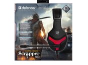 Defender Scrapper 500 Gaming headset, black+red, cable 2m — 2