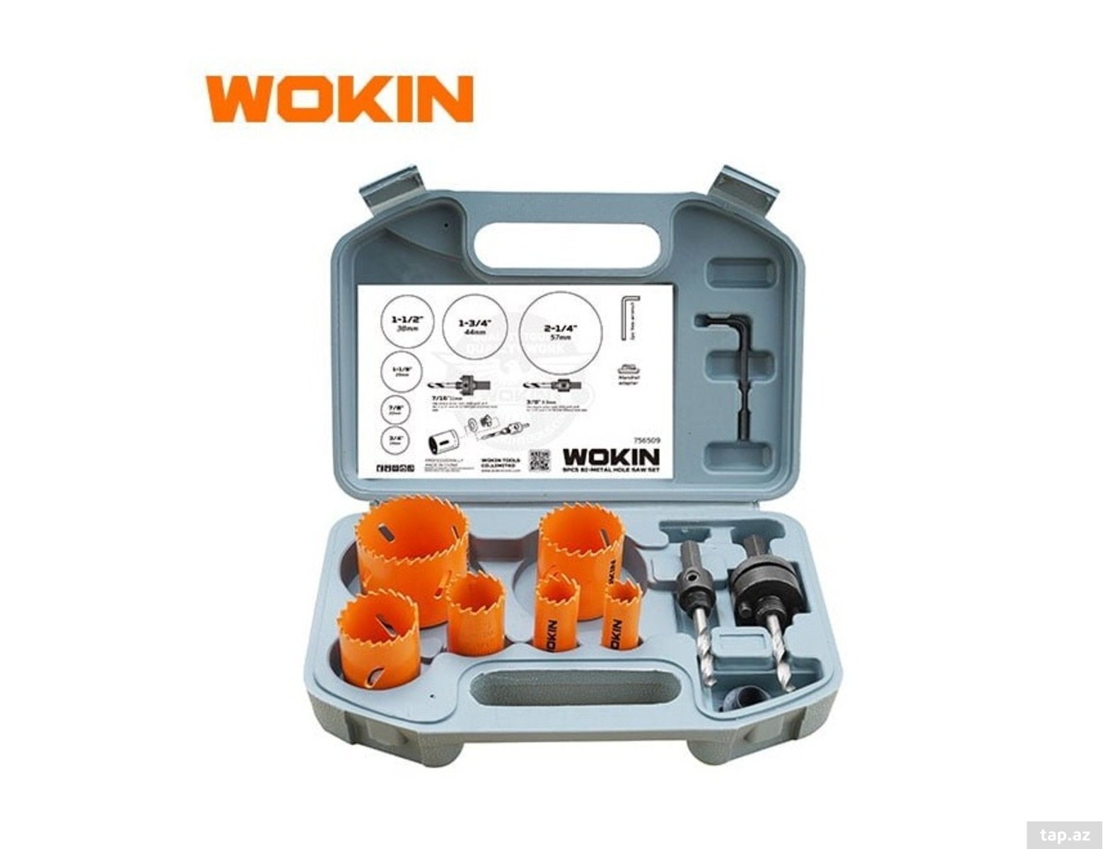 WOKIN 9 ədədli bi-metal tac deşici dəst — 1