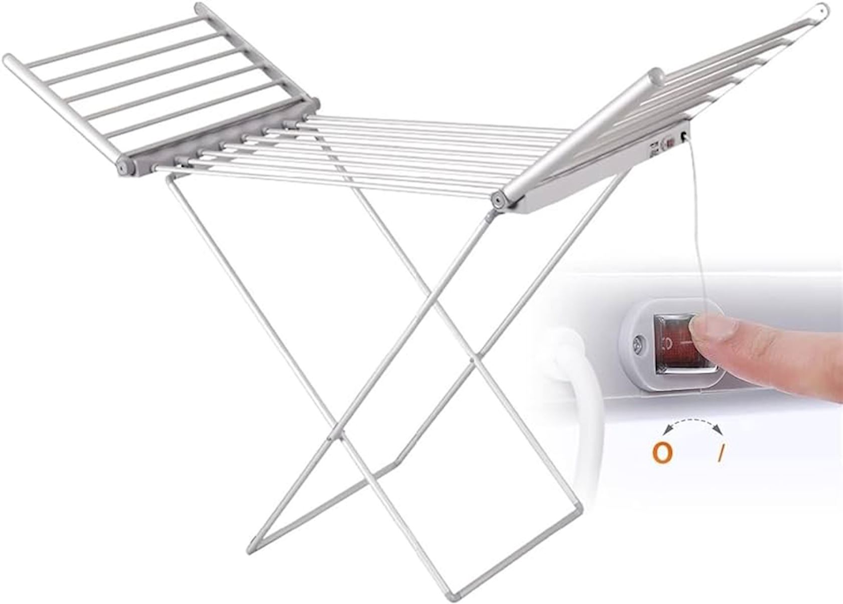 Paltar üçün elektrik quruducu, 147x54x94 sm, qatlanan, ağ — 1
