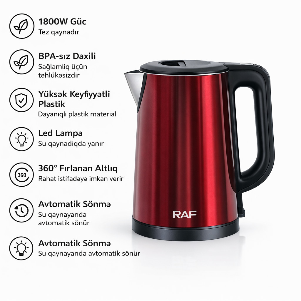 Elektrik çaydan RAF R.7803 Red — 1
