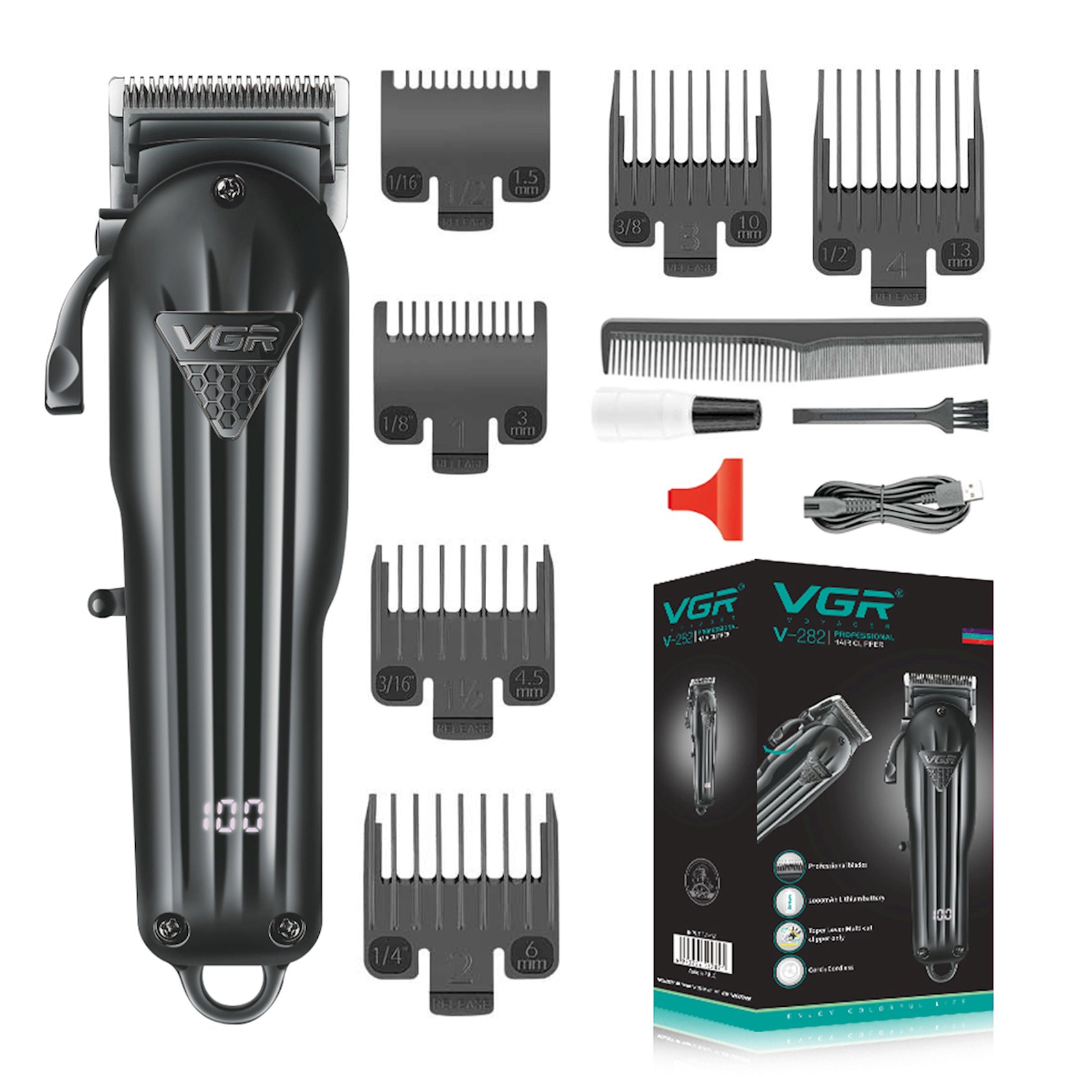 Saç kəsimi üçün universal cihaz VGR V-282 Black — 1