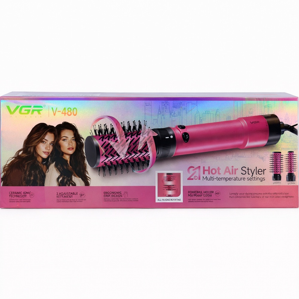 Fen-fırça VGR V-480 1200 W çəhrayı 2 taxmalı. — 1