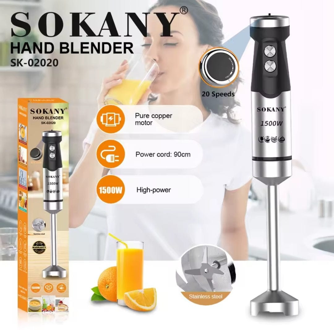 Blender Sokany SK-02020, Mexaniki, Boz, Qara — 1
