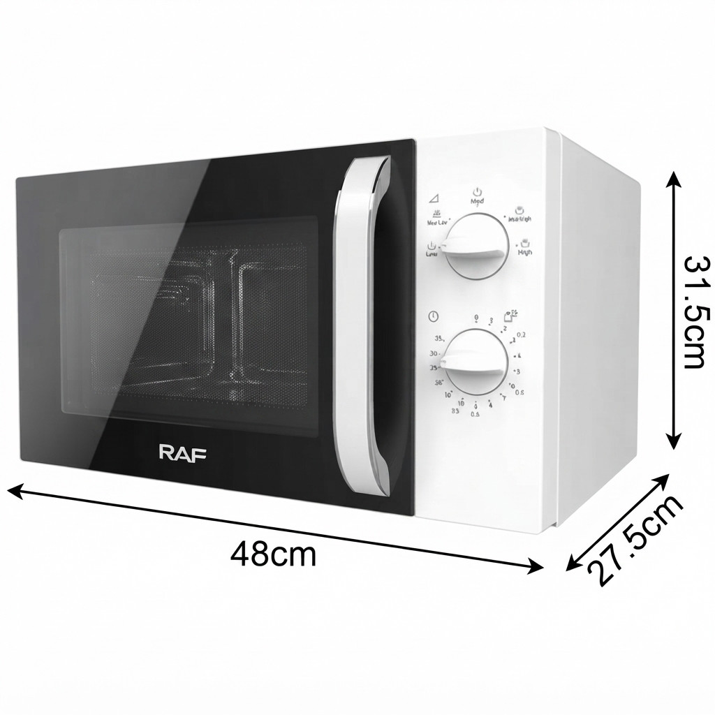 Mikrodalğalı soba RAF R.8002, 23 L, 700 Vt, Mikrodalğalar, Ağ — 1