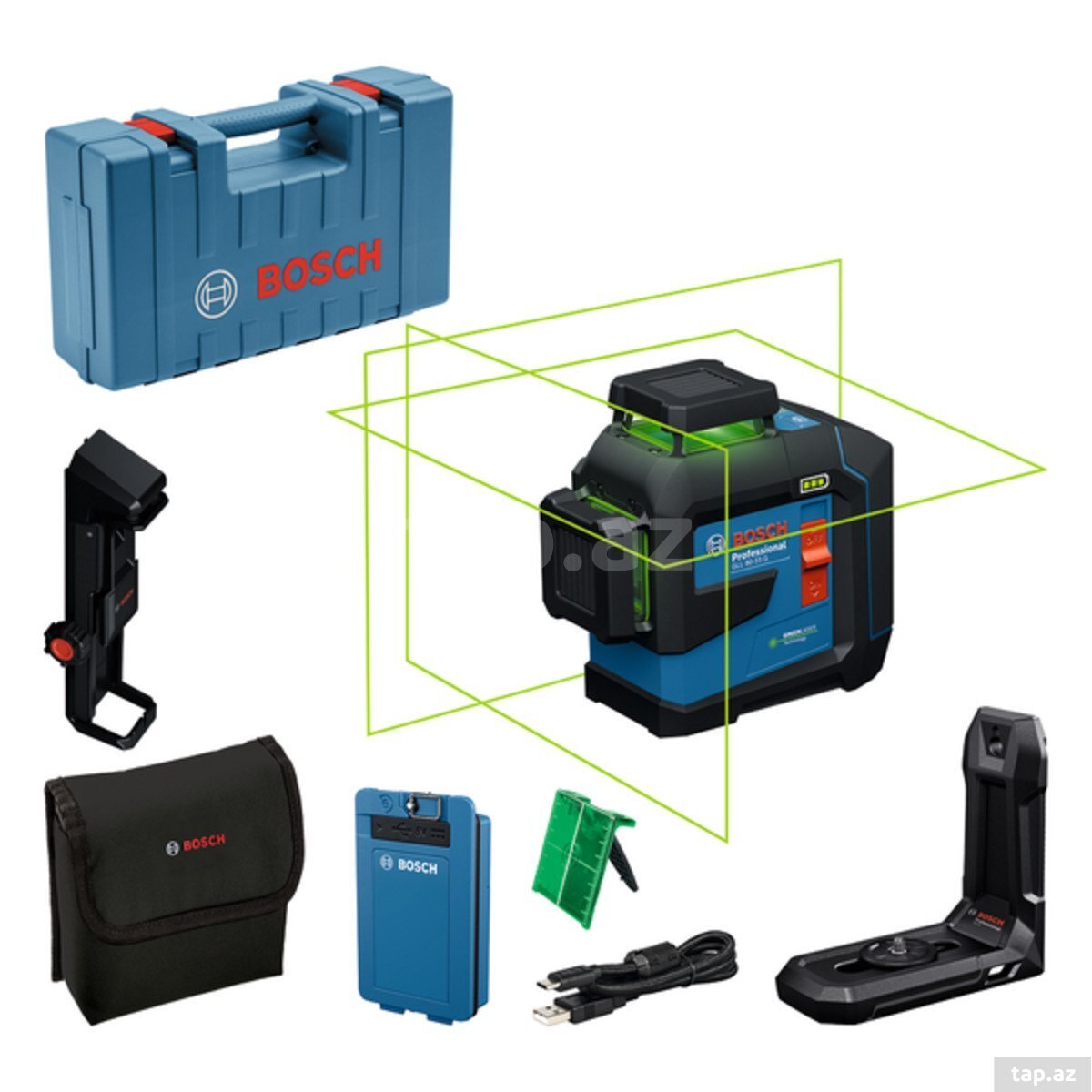 Bosch GLL 80-33G+LB10+DK20+BA3.7 lazer tərəzi