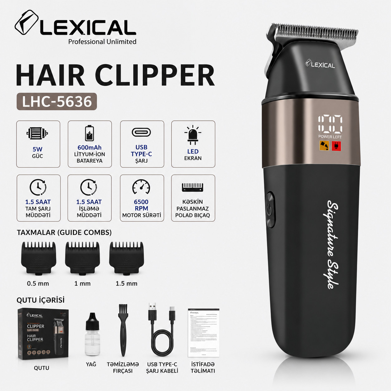 Saç kəsimi üçün universal cihaz Lexical LHC-5636 — 1