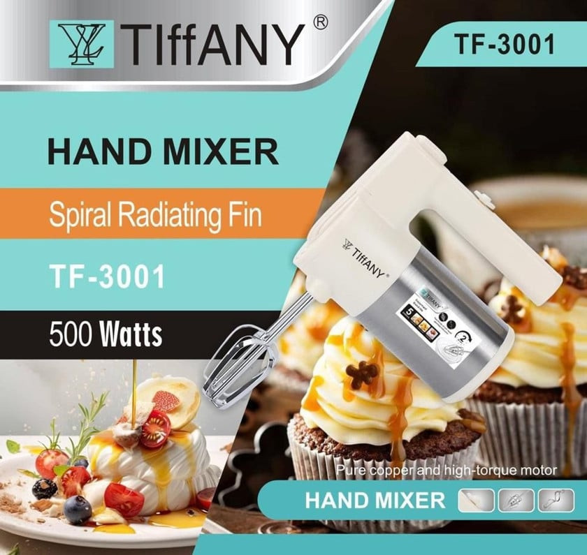 Mikser Tiffany DVL_11589_188 Əl ilə, 500 Vt, 7 sürət, Plastik korpus - DVL_11589_188 — 1