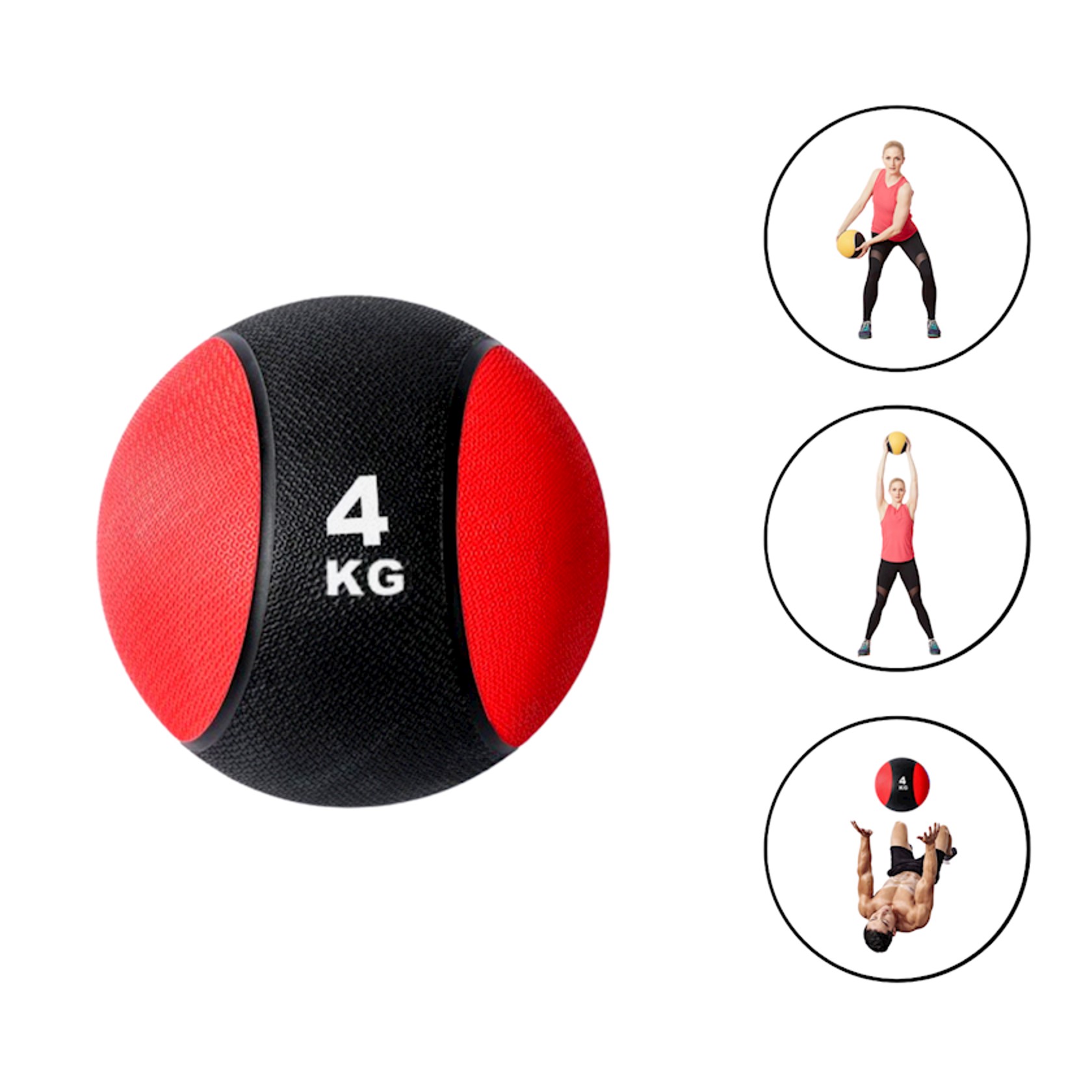 Tibbi top 323a_394481564, 4 kq, qırmızı/qara — 1