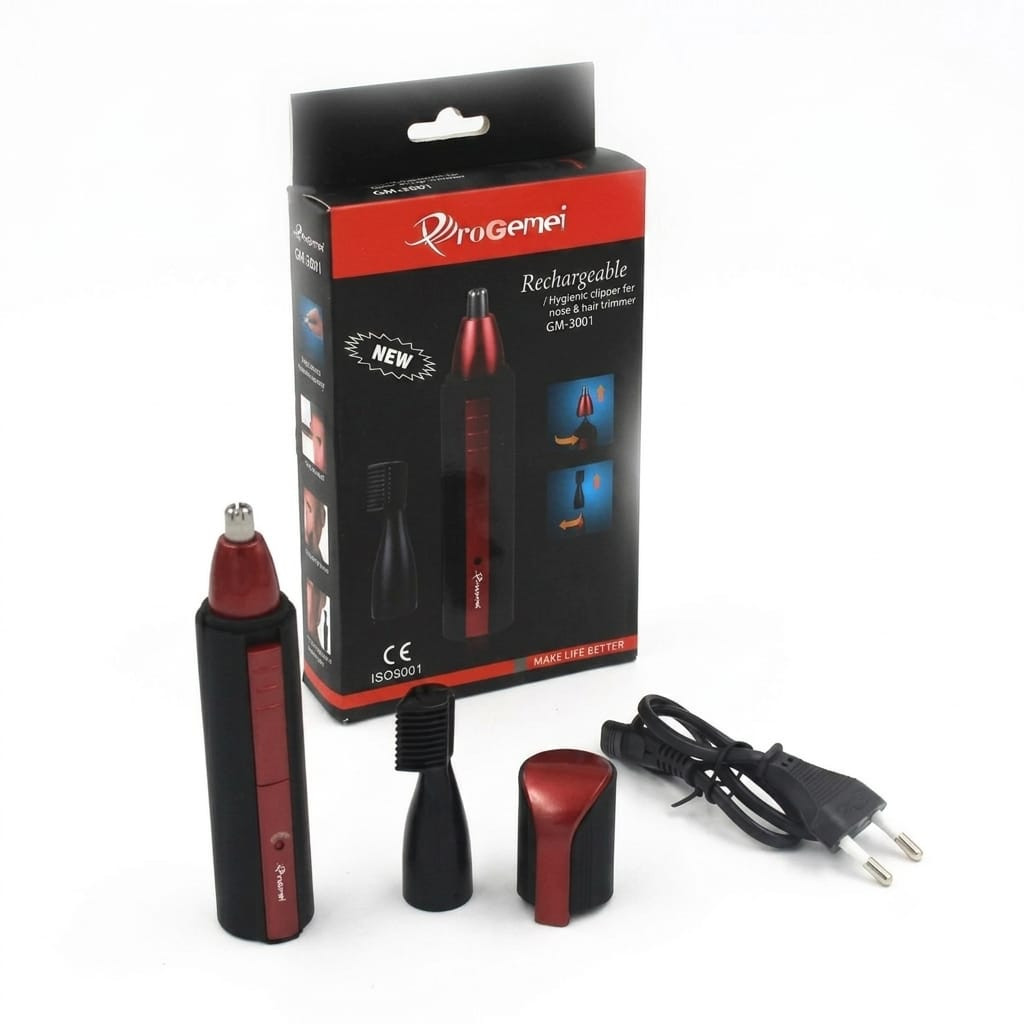Burun və qulaqlar üçün trimmer Geemy, GM-3001, Akkumulyator, Qara, 3 taxma — 1