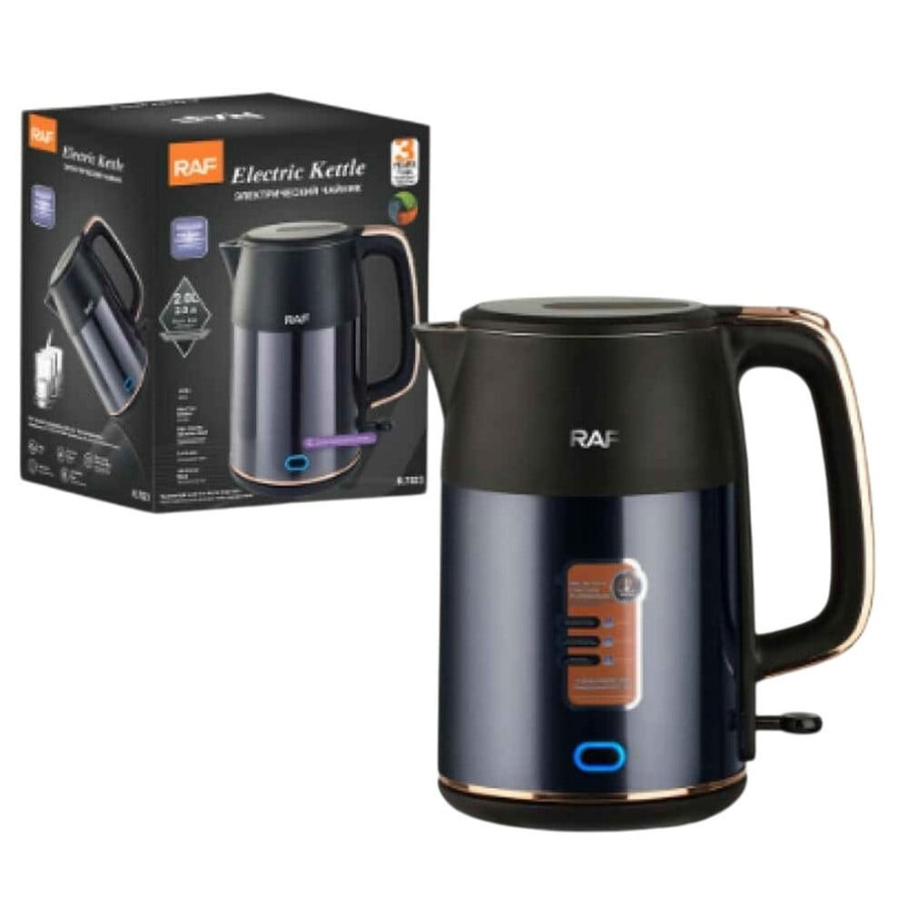 Elektrik çaydan RAF SH_2521_01000 (R.7823) 2 l 1000 W Göy/Qara — 1