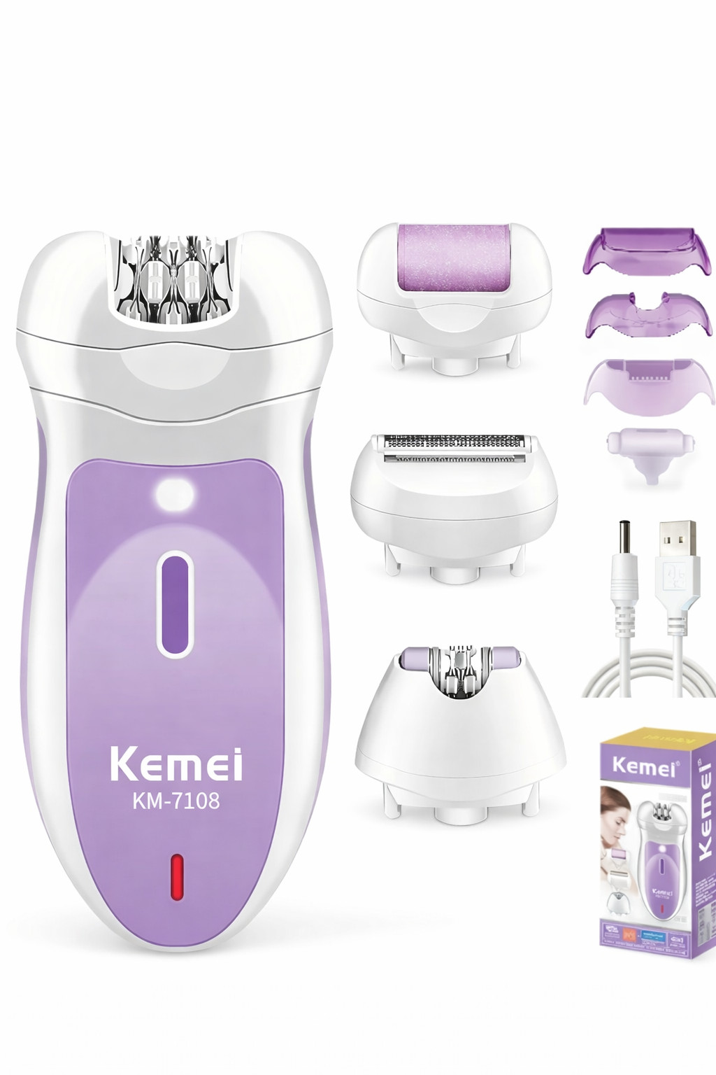 Epilyator Kemei KM-7108 Royal Violet — 1