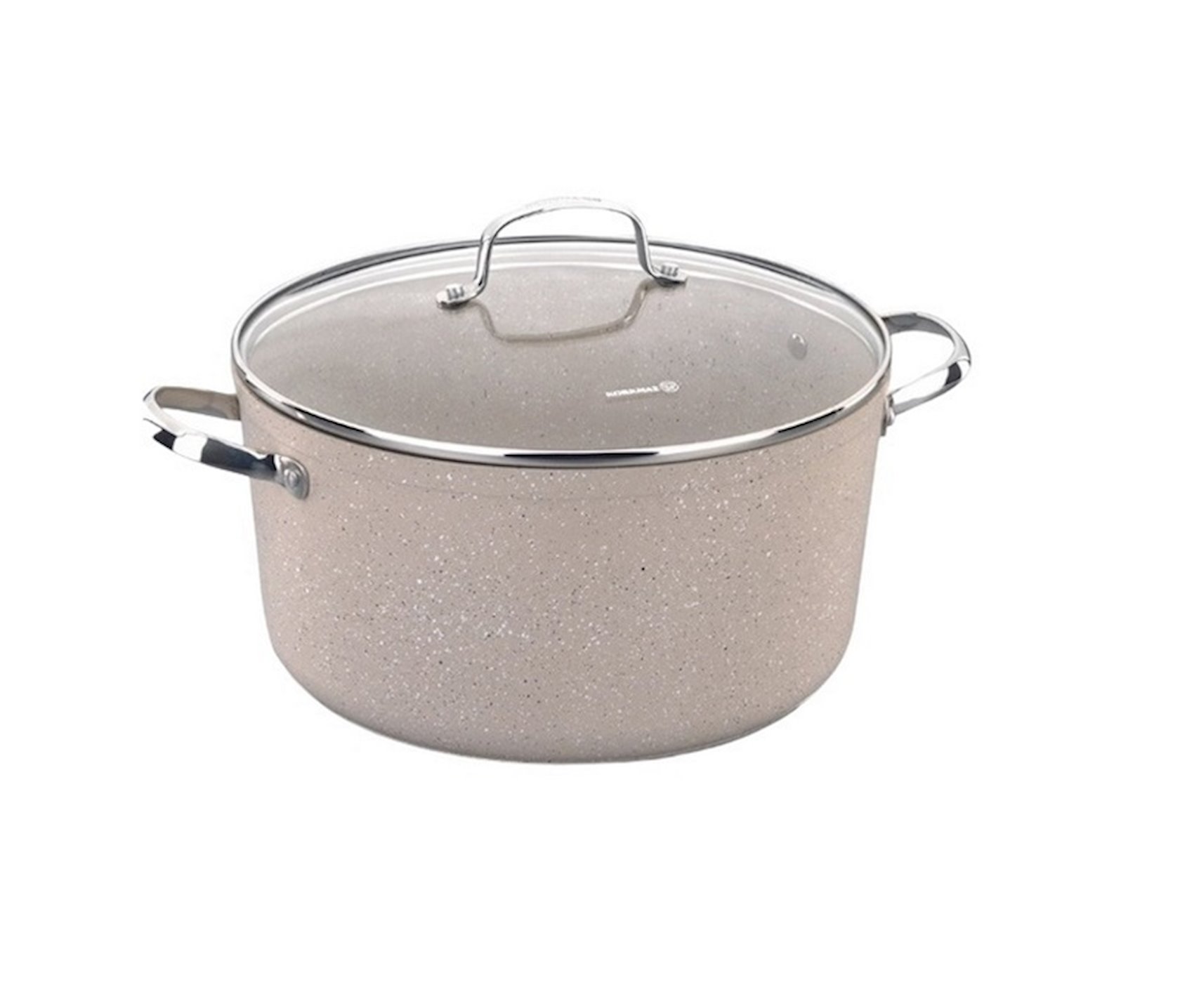 Qazan Korkmaz Granita A1262, 14.5 sm, 8 l, 28 sm, alüminium, qapaqlı, iki tutacaqlı, bej — 1