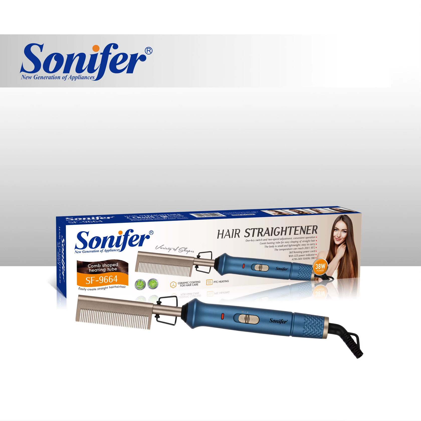Saç üçün düzləşdirici Sonifer SF-9664, 5 V avtomatik gərginlik - SH_2521_0446 — 1