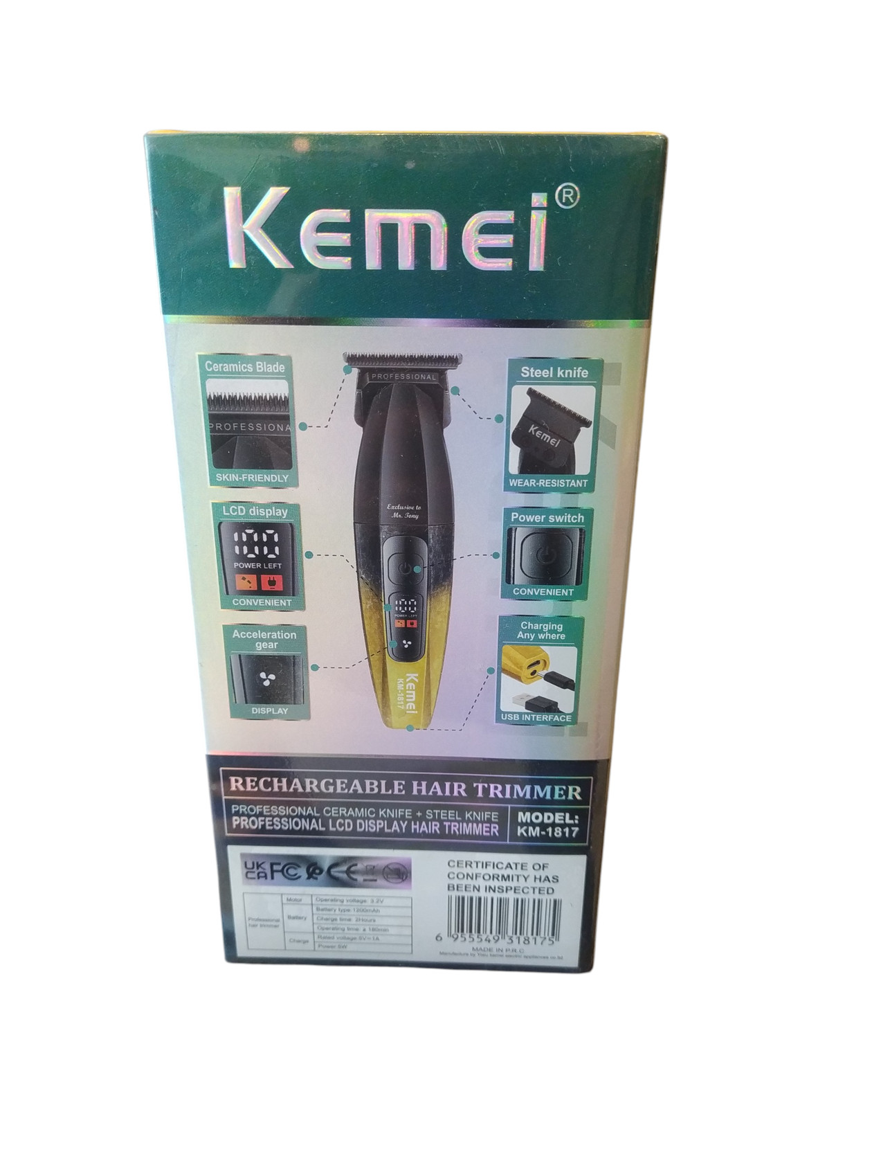 Saç kəsimi üçün trimmer Kemei km-1817 — 1
