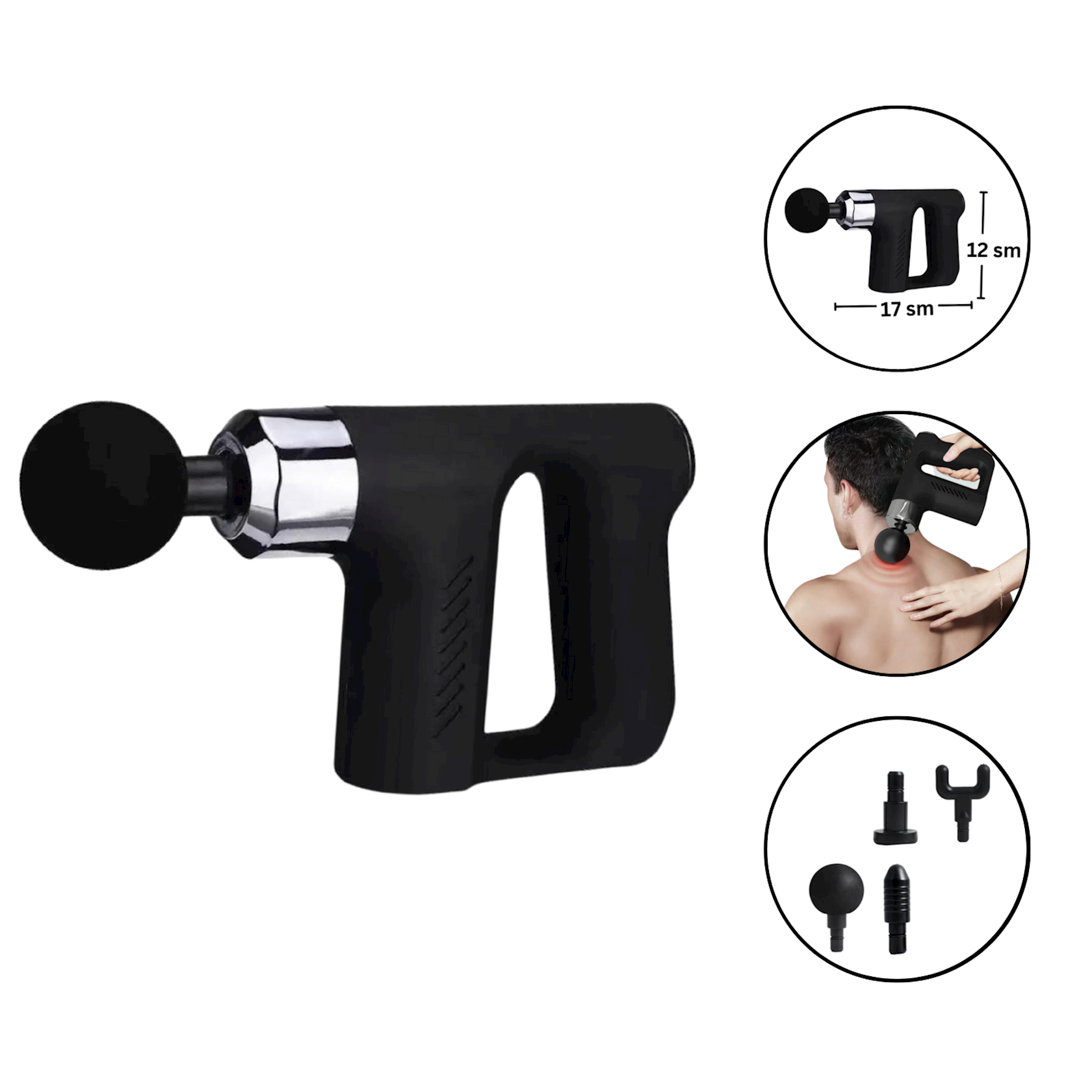 Bədən üçün masajor Fascial Gun KH-740 2093 Black — 1