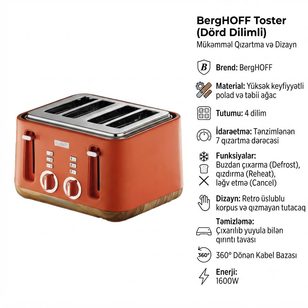 Toster BergHoff, 1600 Vt — 1