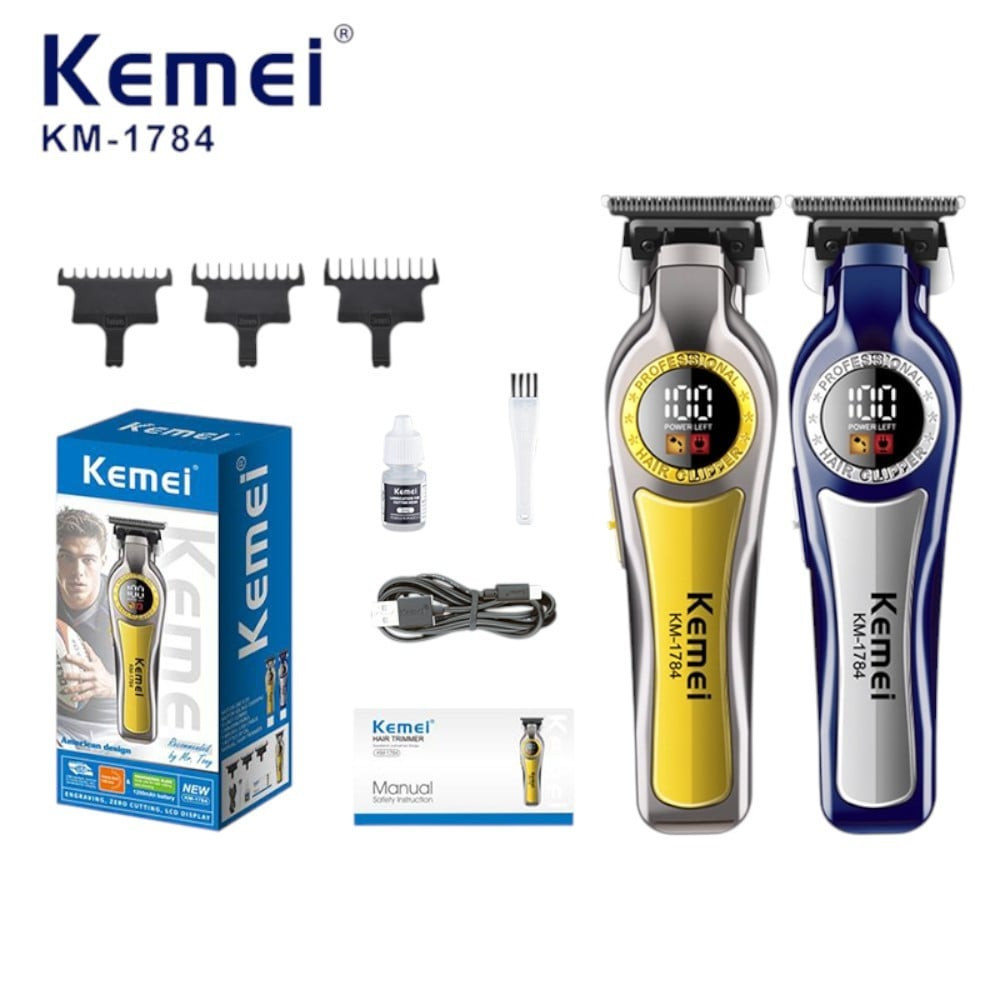 Elektrik ülgüc Kemei KM-1784 simsiz, paslanmayan polad bıçaqlı, uzunmüddətli batareyalı - wel78 — 1