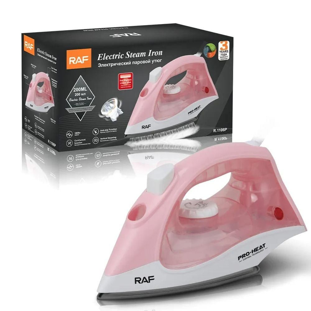 Ütü RAF R.1106 Pink 1800W Teflon altlıq 200ml - R.1106 PINK — 1