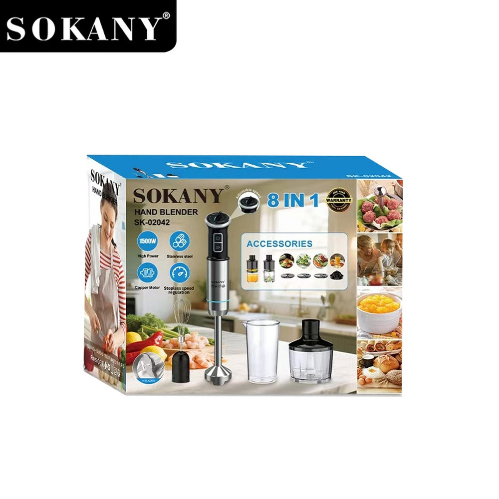 Blender Sokany SK-02042 8in1, 1 L, Qara — 1