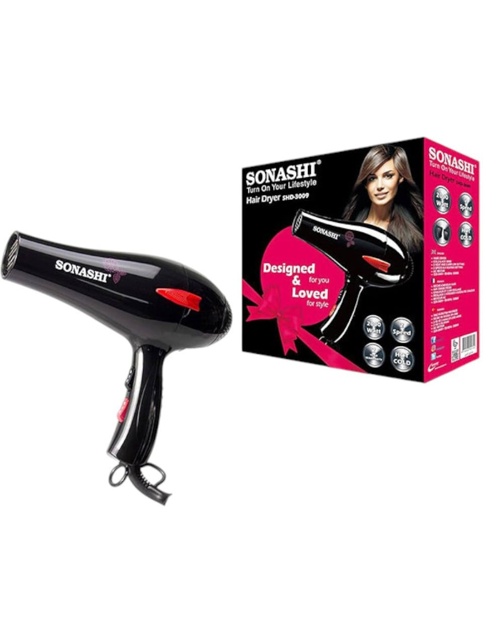 Fen Sonashi SHD-3009 2000 Vt, 2 sürət rejimi, 2 istilik rejimi - cityec708 — 1