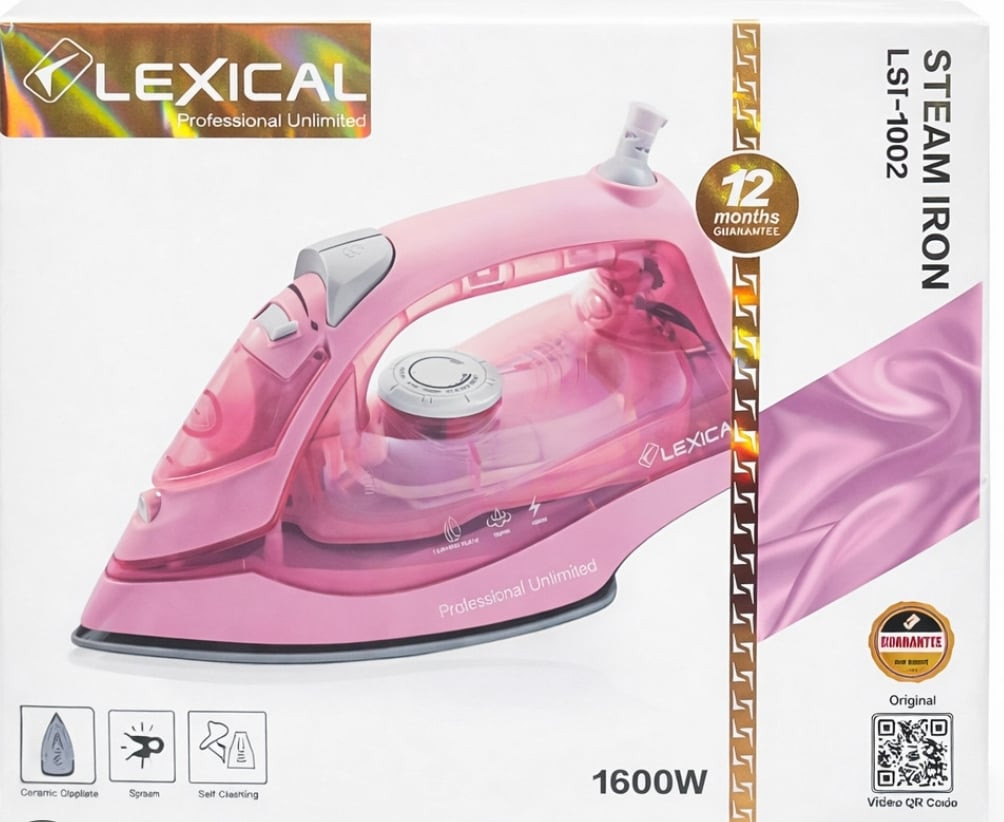 Ütü Lexical Ceramic LSI-1002 1600W, Çəhrayı, 0.2 L — 1