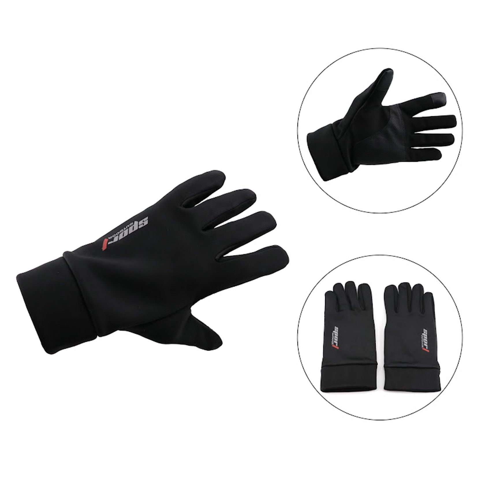 Moto əlcəklər Sport Outdoor, parça, qara — 1