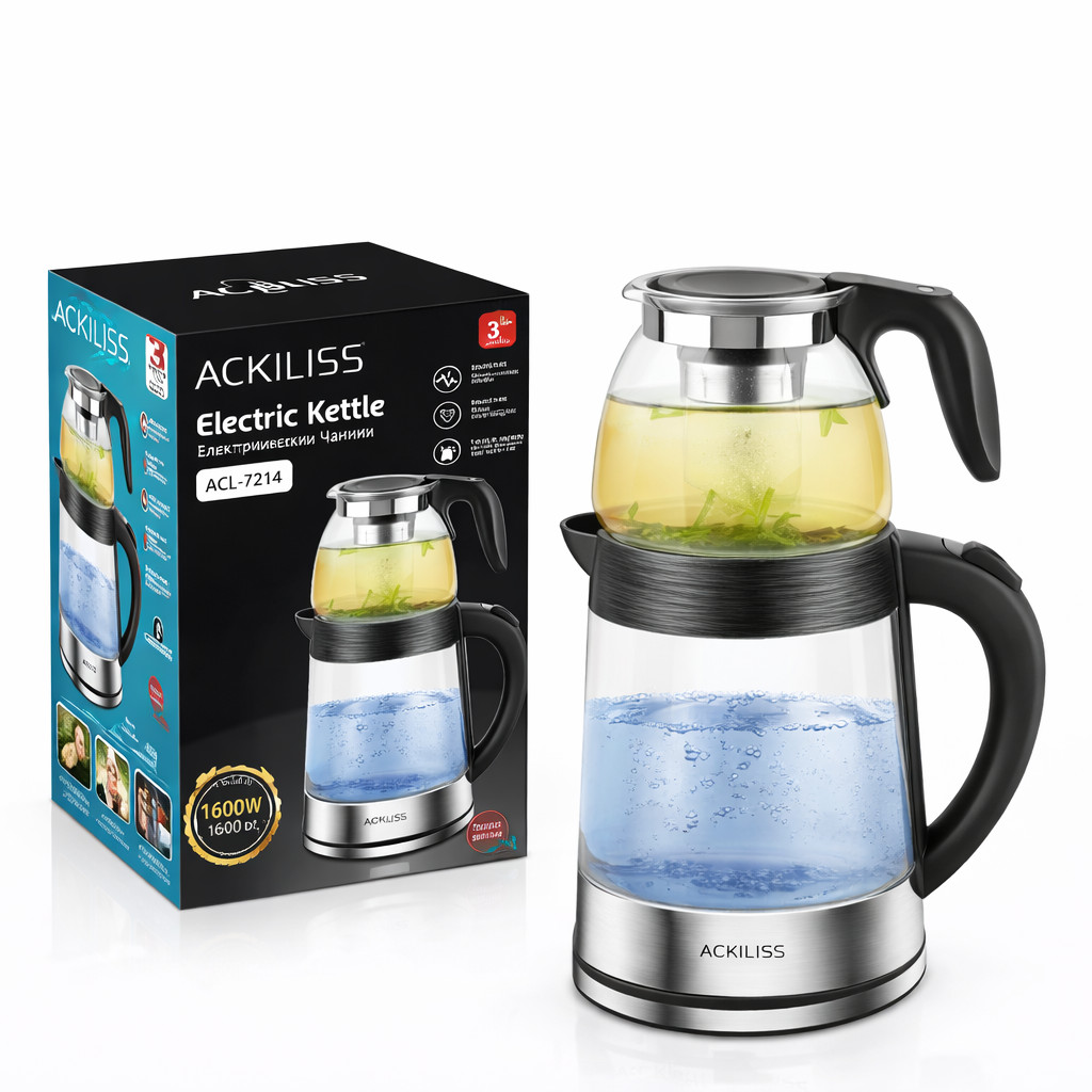 Elektrik çaydan və dəm çaydanı Ackiliss ACL-7214 1600 W — 1