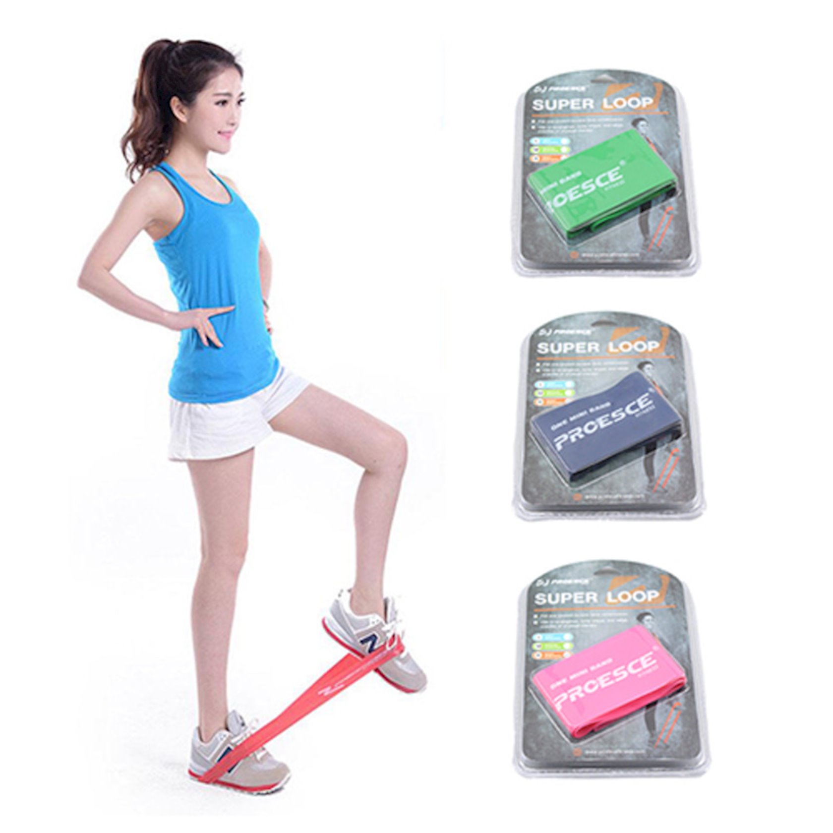 Elastik lent dəsti Proesce Super Loop Yoga, 3 əd — 1