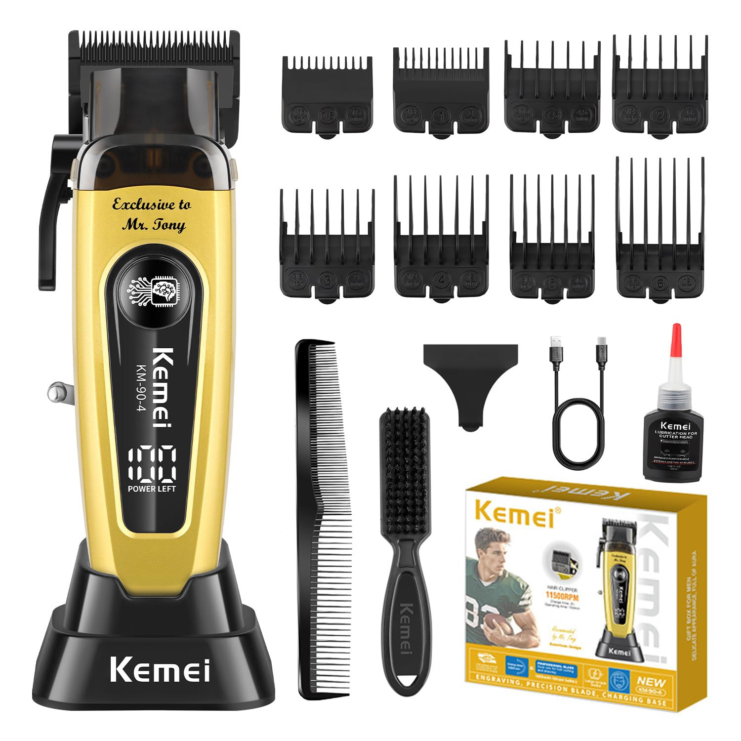 Saç kəsimi üçün universal cihaz Kemei KM-90-4 Yellow — 1