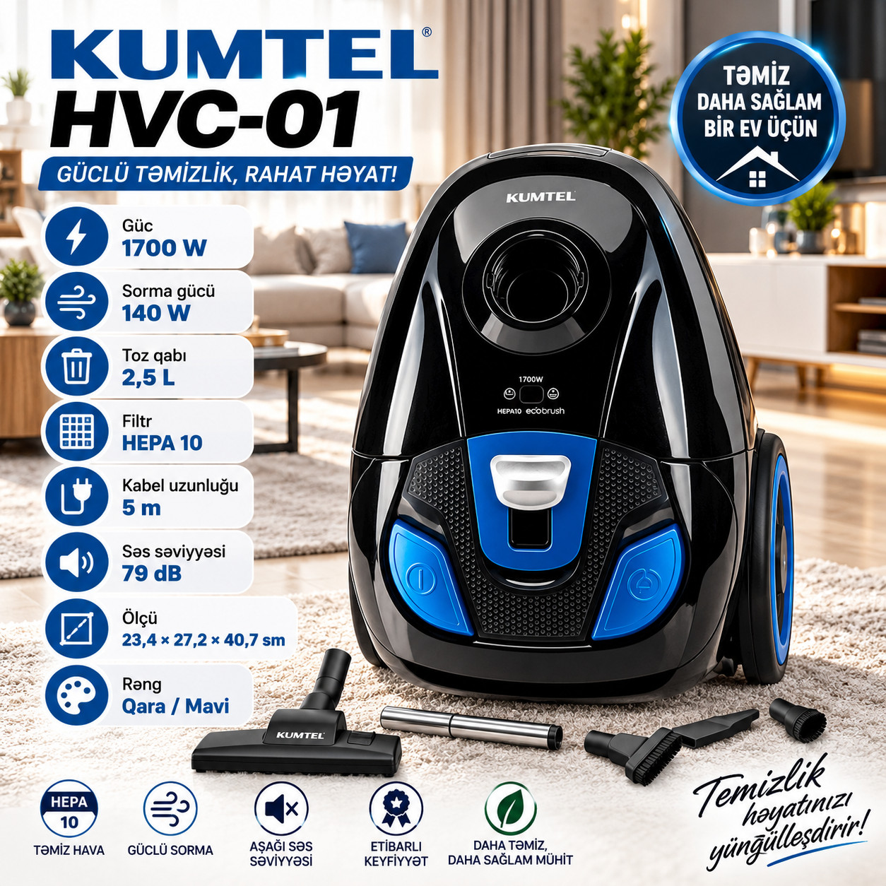Tozsoran Kumtel HVC-01 boz-mavi — 1