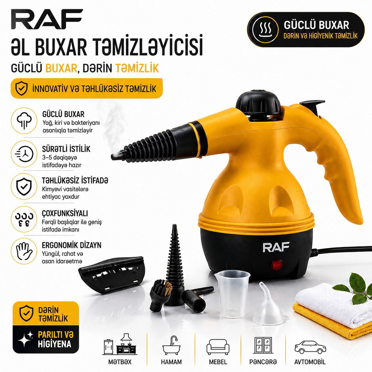 Buxar təmizləyici RAF R.1028, sarı — 1