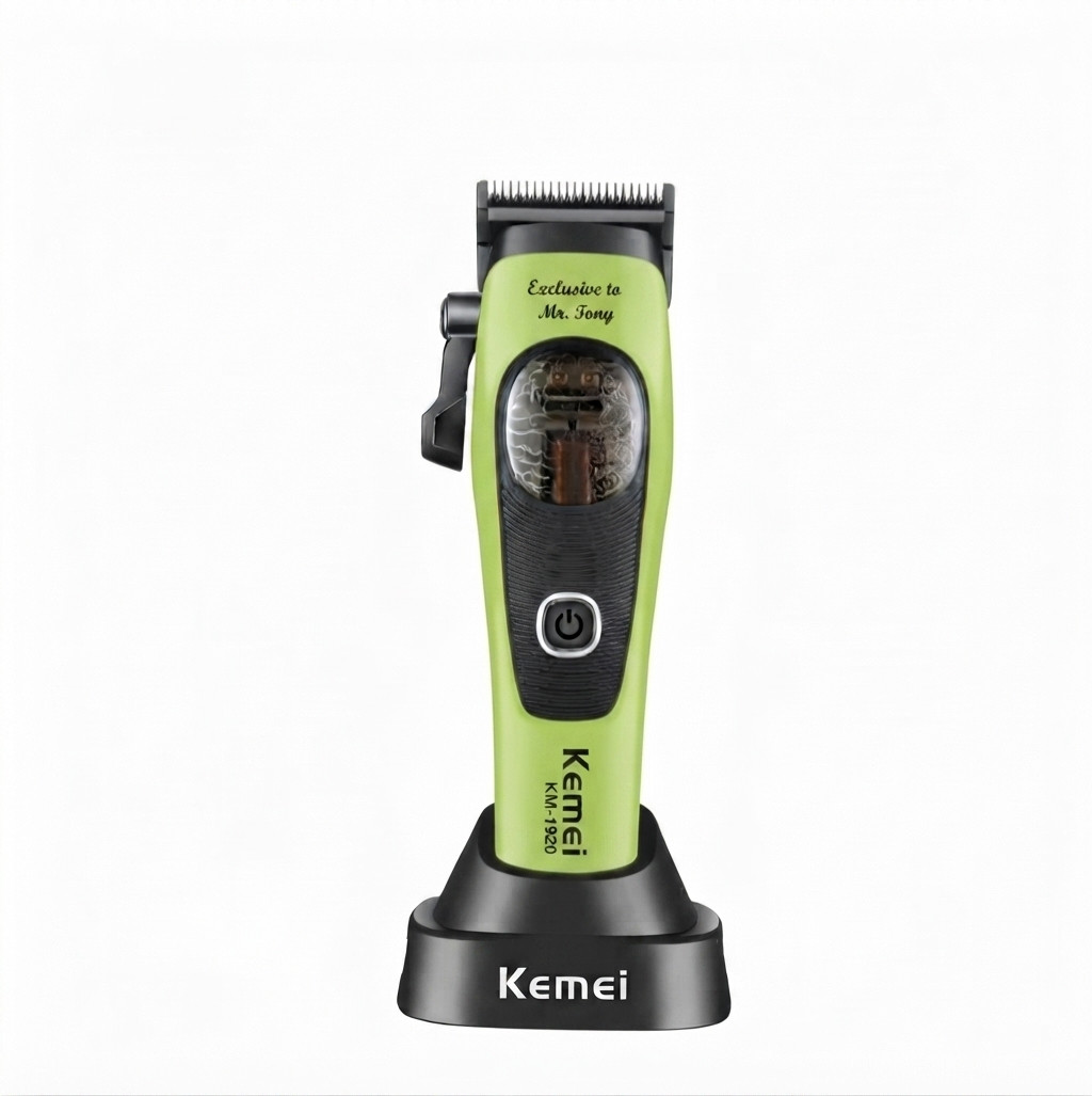 Saç kəsimi üçün trimmer Kemei KM-1920, Akkumulyator, Şəbəkə, Yaşıl, 8 taxma — 1