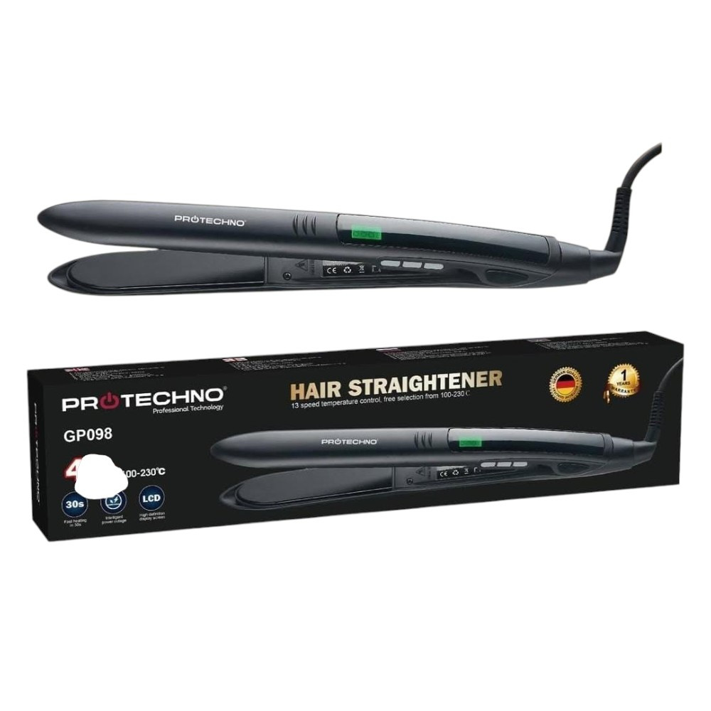 Saç düzləşdirici ProTechno PR 098 40 W qara 2 rejimli. — 1