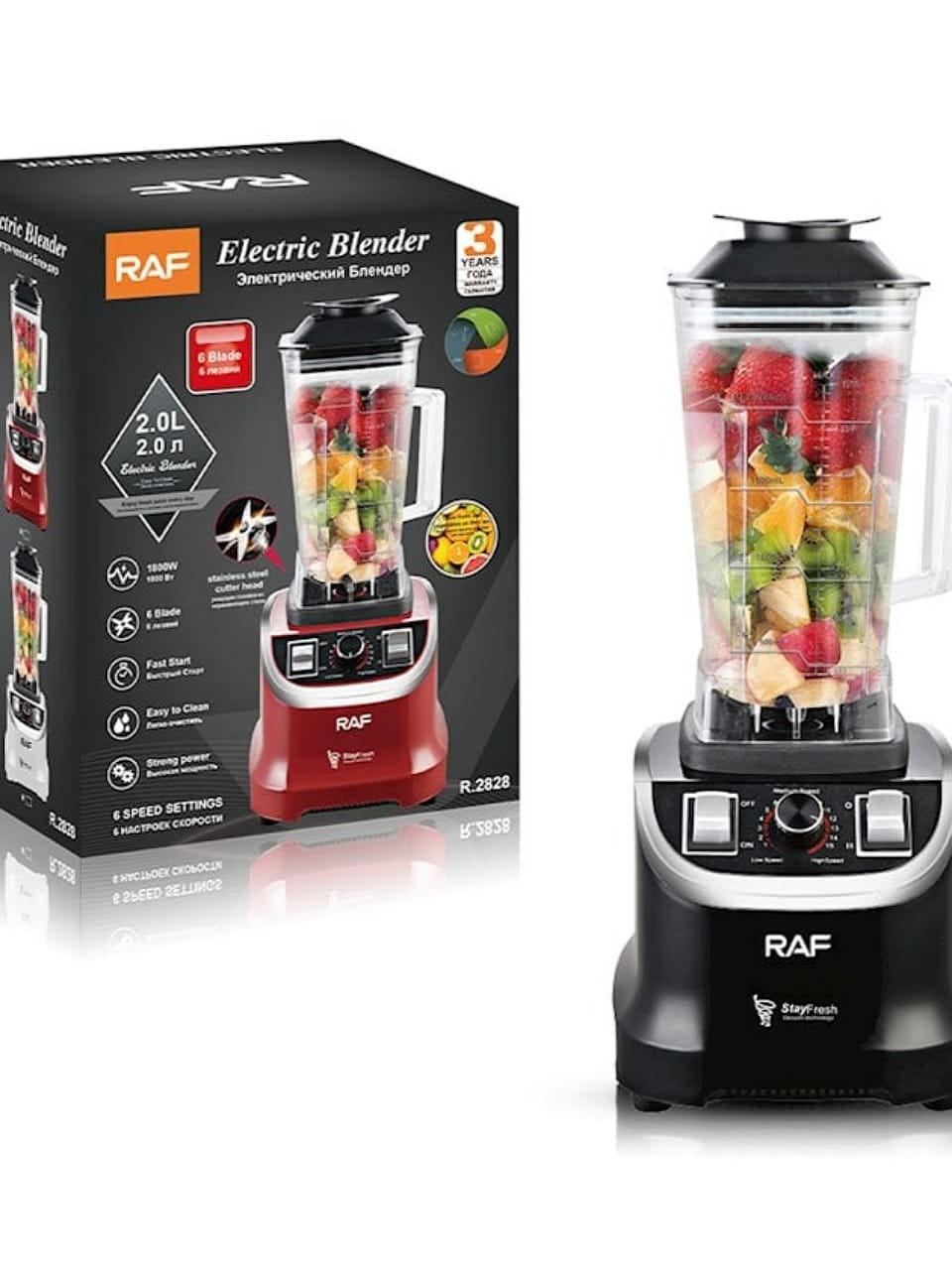 Stasionar blender RAF R.2828 Black — 1