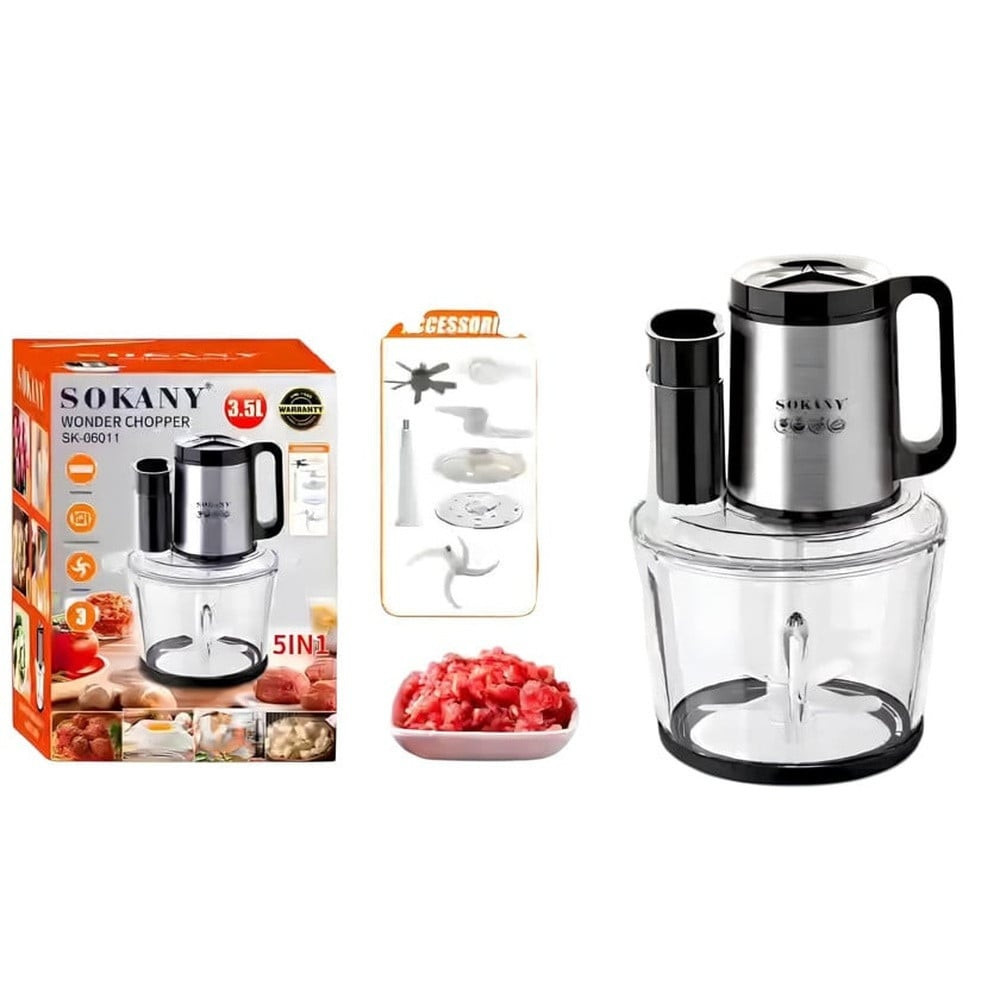 Universal doğrayıcı Sokany SH_2521_01018 (SK-06011), 1000W, plastik, boz — 1