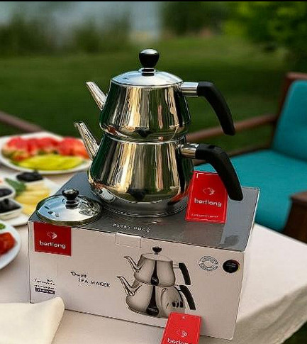 Çaydan BERLLONG KK BTPS-0193 304 keyfiyyət 18/10 çelik Su tutumu 2,5 lt Dəmlik tutumu 1,5 lt Dəmliksiz istifadə üçün qapaq - KK_Dəmir ÇAYDAN BTPS-0193 — 1