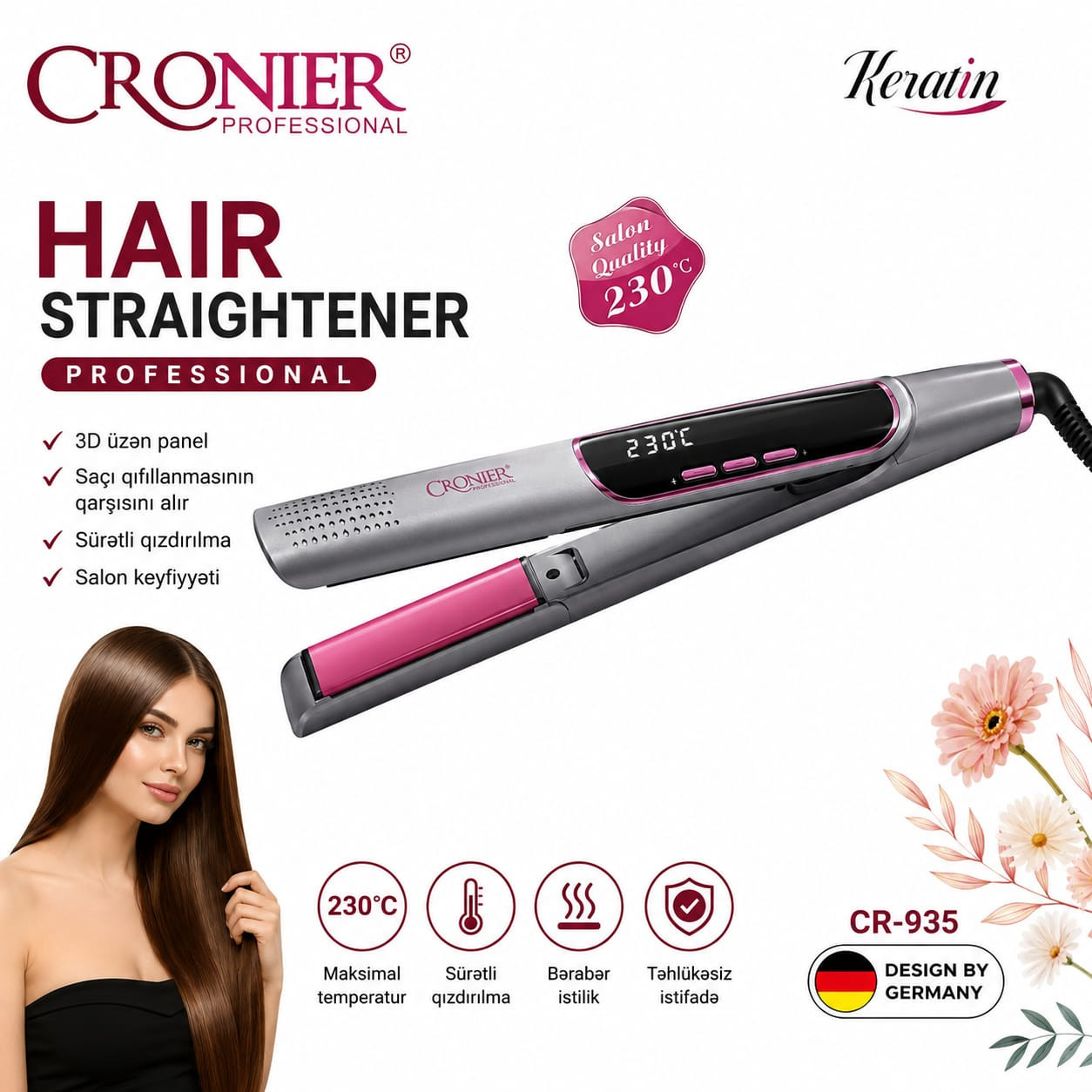 Saç ütüsü Cronier CR-935 Az-7895 — 1