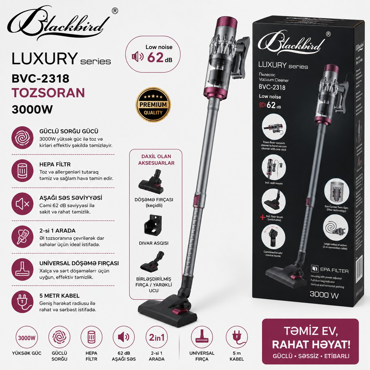 Vertikal tozsoran Blackbird BVC-2318 Gray — 1