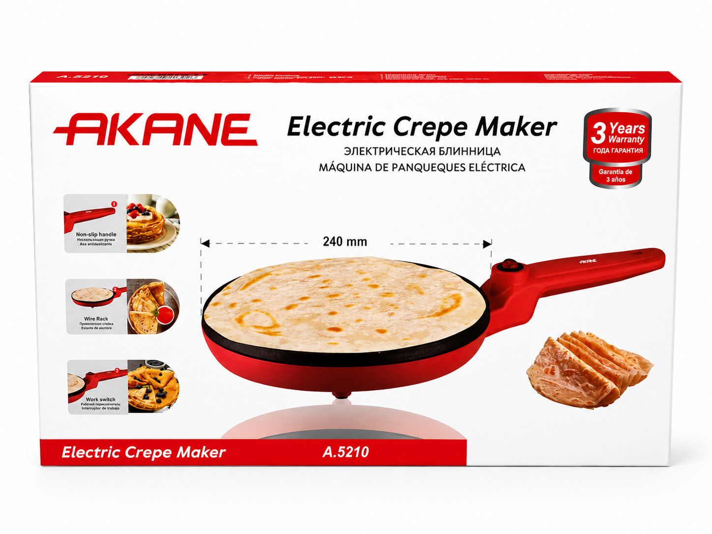 Blin cihazı Akane A.5210, 1000 Vt, qırmızı — 1