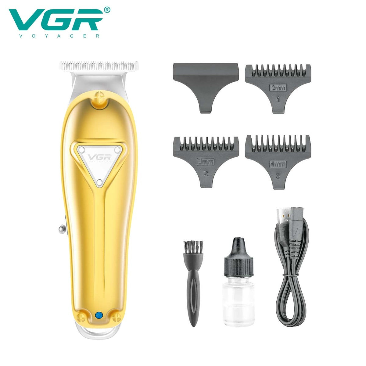 Saç qırxan maşın VGR V-057 Professional metal korpus, USB şarjlı - VGR V-057 GS — 1