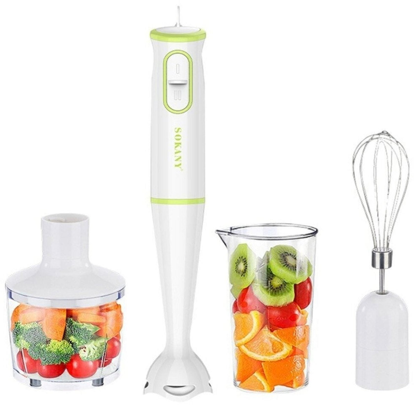 Blender Sokany SK-1718-4, Salınma, Elektron, 0.5 L, Ağ — 1