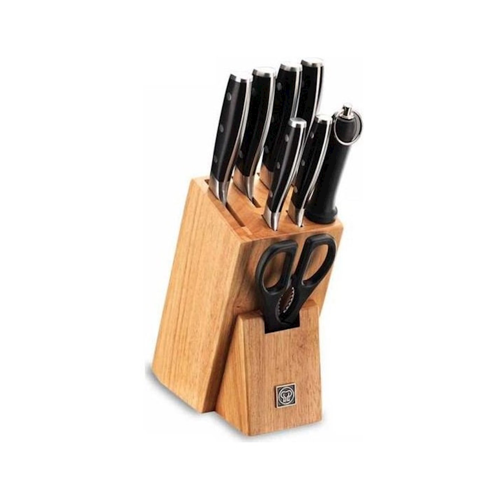 Bıçaq dəsti Korkmaz Multi Blade A550 altlıq ilə, 9 hissə, paslanmayan polad, gümüşü, qara — 1