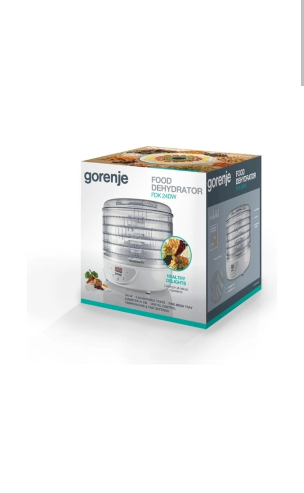 Meyvə və tərəvəz qurutma cihazı Gorenje FDK24DW. — 1