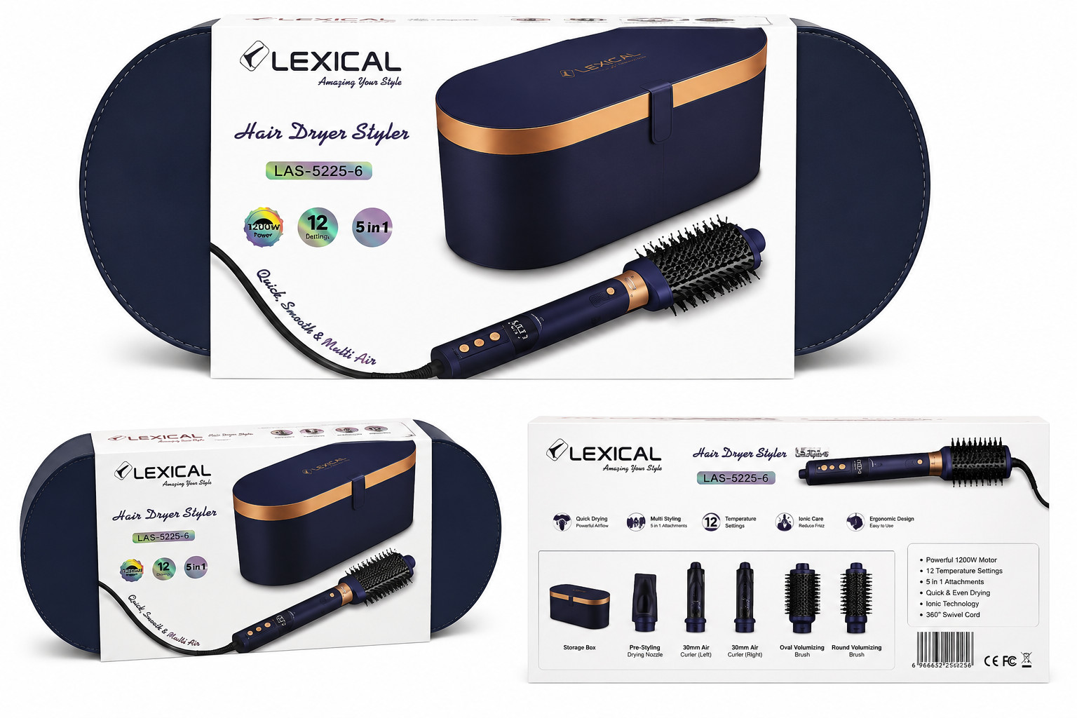 Multistayler Lexical LAS-5255-6-Blue 5in1 1300 Vt 5 İonlaşma Bəli Mavi — 1