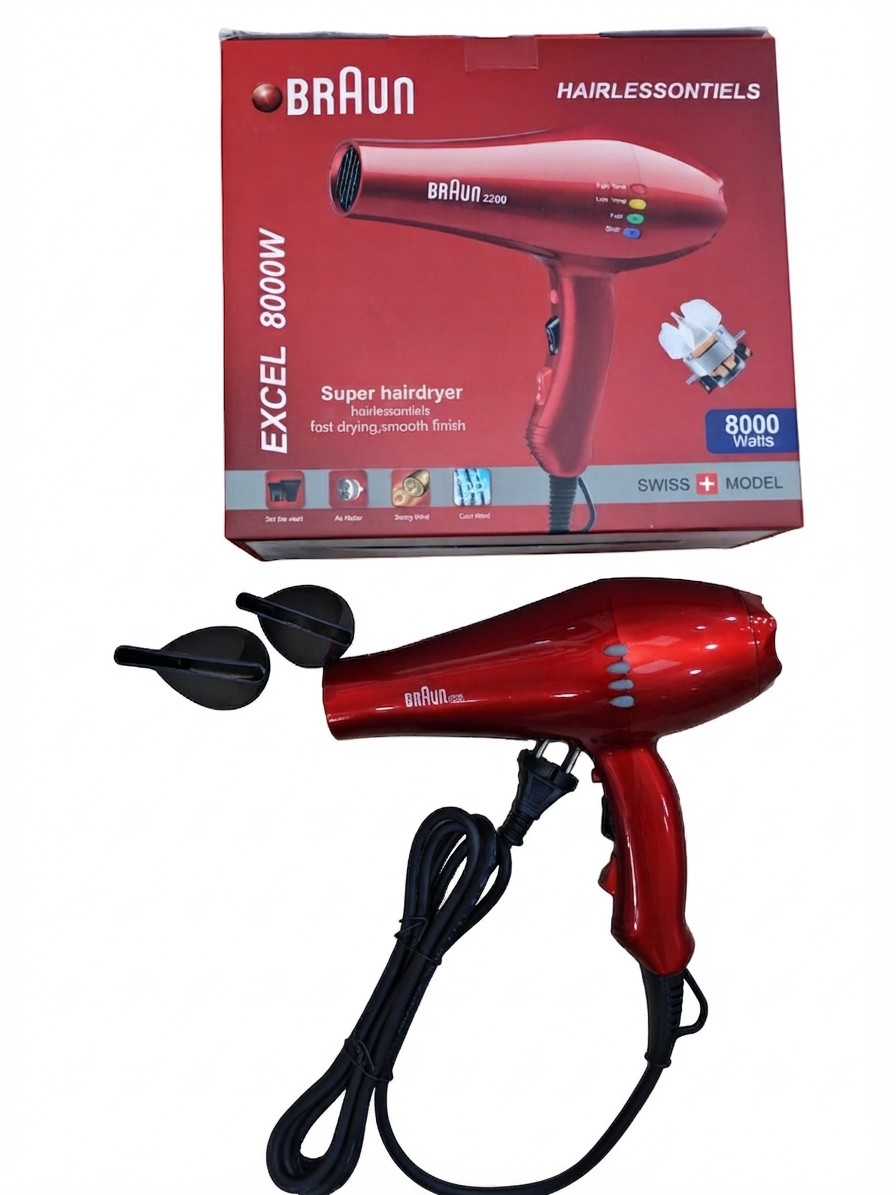 Fen Braun BR-2200, 8000 Vt, qırmızı — 1