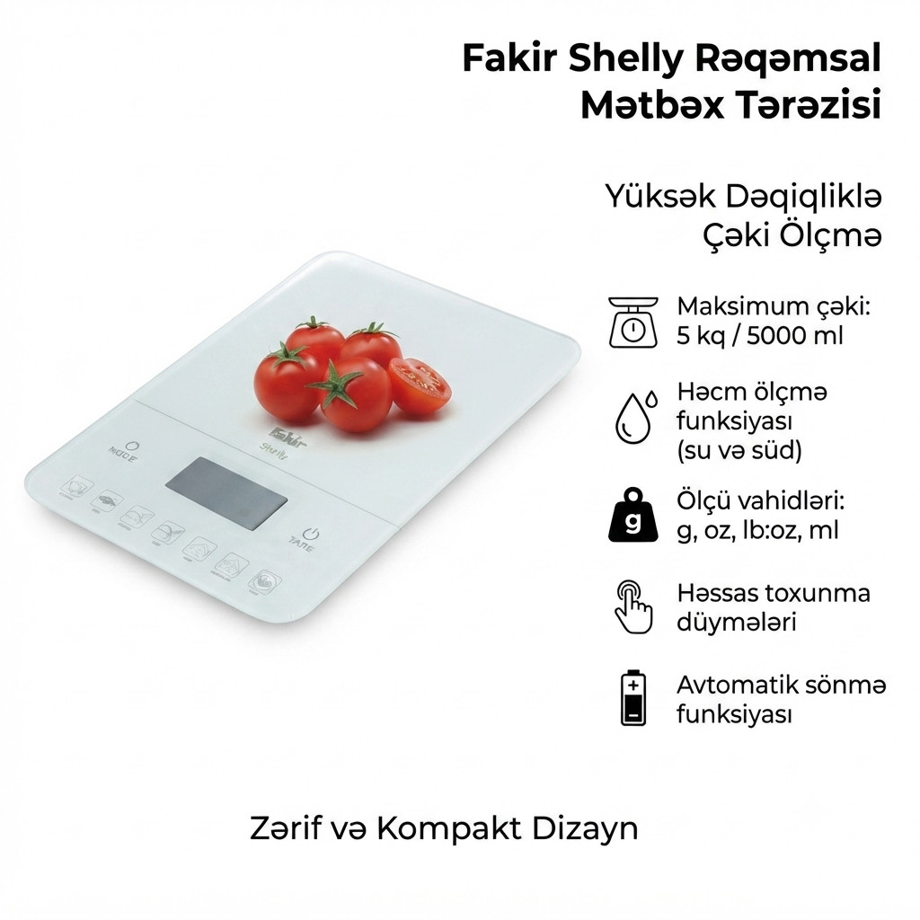 Mətbəx tərəzisi Fakir Shelly, ağ — 1